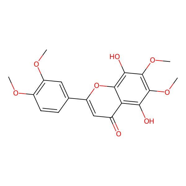 2D Structure of 5,8-Dihydroxy-3',4',6,7-tetramethoxyflavone