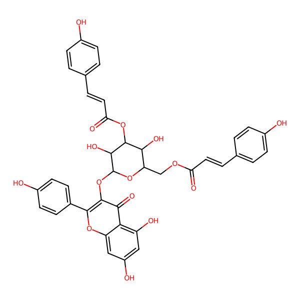 2D Structure of Kaempferol 3-(3,6-di-p-coumaroylglucoside)