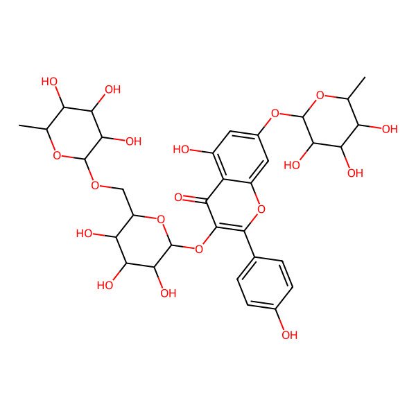 2D Structure of Kaempferol 3-rutinoside 7-rhamnoside