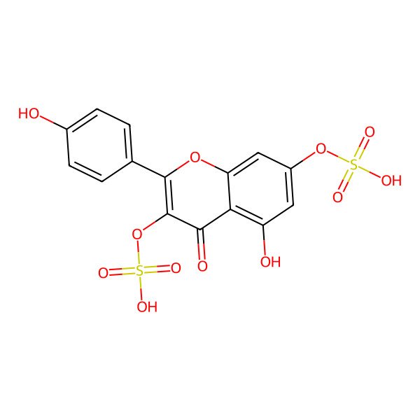 2D Structure of Kaempferol 3,7-di-O-sulfate