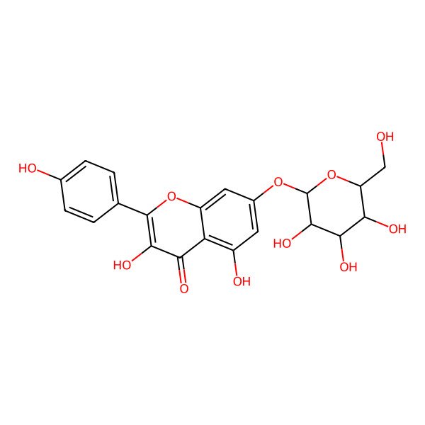 2D Structure of kaempferol 7-O-glucoside
