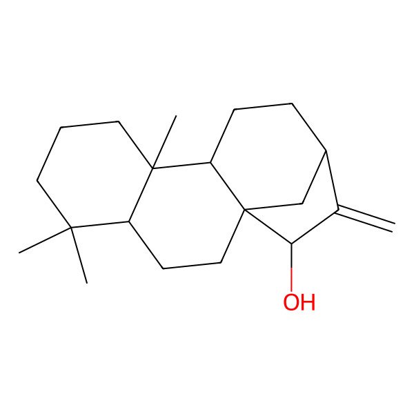 2D Structure of (1R,4R,9R,10S,13R,15R)-5,5,9-trimethyl-14-methylidenetetracyclo[11.2.1.01,10.04,9]hexadecan-15-ol
