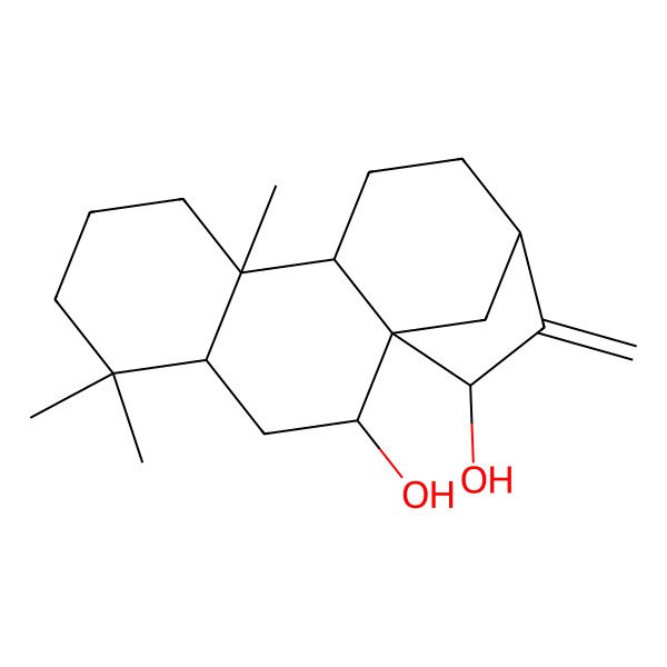 2D Structure of Kaur-16-ene-7alpha,15alpha-diol