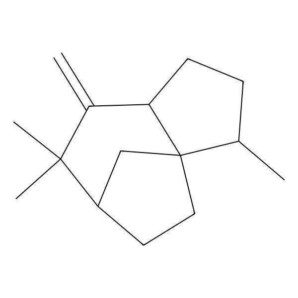 2D Structure of (3S,3aS,6R,8aS)-3,7,7-Trimethyl-8-methyleneoctahydro-1H-3a,6-methanoazulene