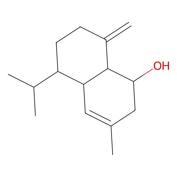 2D Structure of (1R,4aS,5R,8aS)-3-methyl-8-methylidene-5-propan-2-yl-2,4a,5,6,7,8a-hexahydro-1H-naphthalen-1-ol