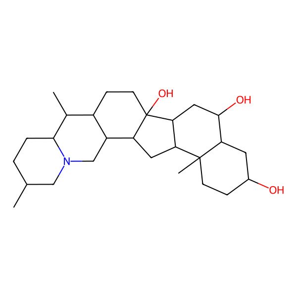 2D Structure of (1S,2R,6R,9S,11S,14R,15R,17S,18S,20R,23R,24S)-6,10,23-trimethyl-4-azahexacyclo[12.11.0.02,11.04,9.015,24.018,23]pentacosane-14,17,20-triol