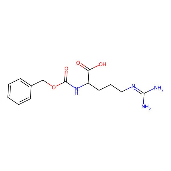 2D Structure of L-Arginine, N2-[(phenylmethoxy)carbonyl]-