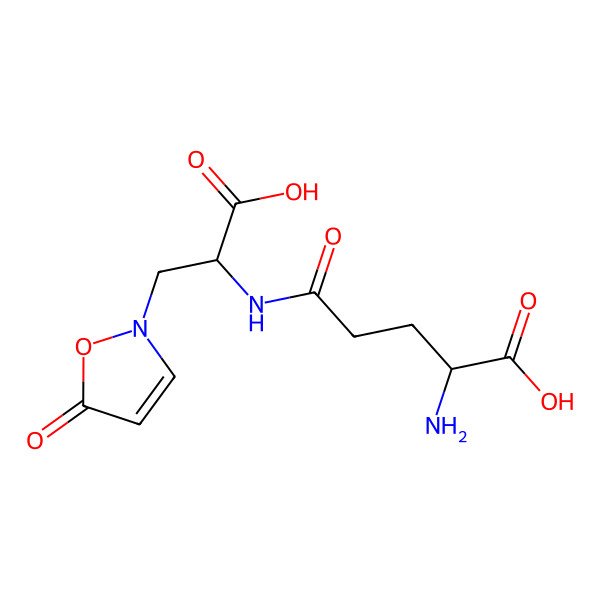 2D Structure of L-Alanine, L-I(3)-glutamyl-3-(5-oxo-2(5H)-isoxazolyl)-