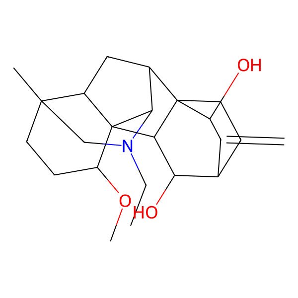 2D Structure of (2S,8R,9S,11R,13S,14S,15R,16S)-7-ethyl-2-methoxy-5-methyl-12-methylidene-7-azahexacyclo[7.6.2.210,13.01,8.05,16.010,15]nonadecane-11,14-diol