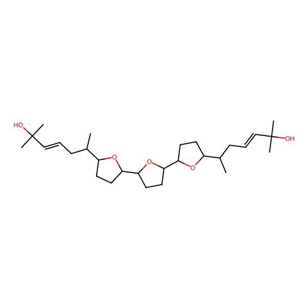 2D Structure of (E,6S)-6-[(2R,5S)-5-[(2R,5R)-5-[(2S,5R)-5-[(E,2S)-6-hydroxy-6-methylhept-4-en-2-yl]oxolan-2-yl]oxolan-2-yl]oxolan-2-yl]-2-methylhept-3-en-2-ol