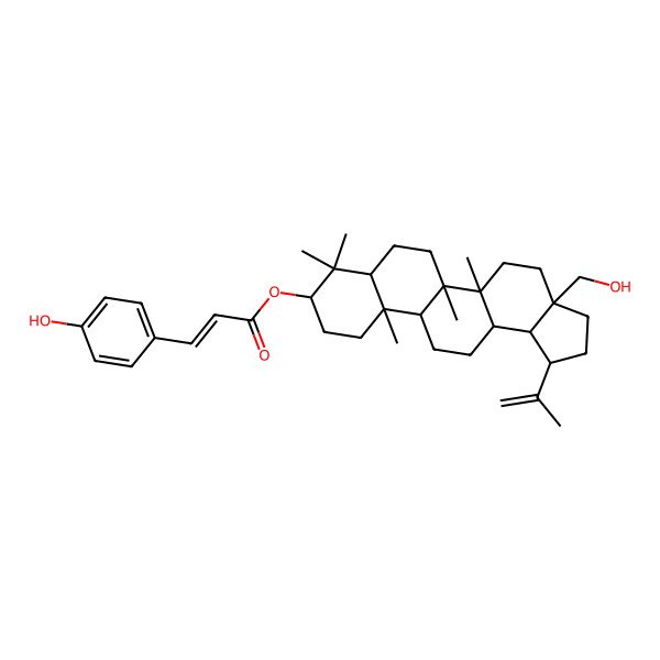 2D Structure of Lupa-20(29)-ene-3beta,28-diol 3-(4-hydroxy-cis-cinnamate) 2D Structure of Lupa-20(29)-ene-3beta,28-diol 3-(4-hydroxy-cis-cinnamate)