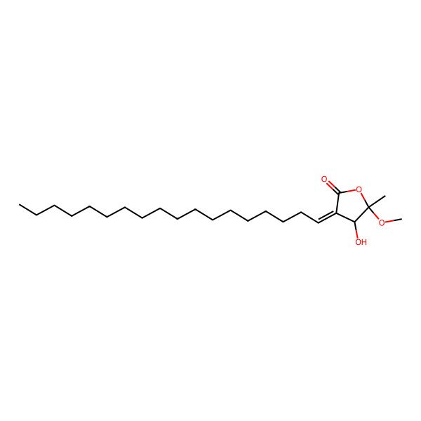 2D Structure of (3E,4R,5R)-4-hydroxy-5-methoxy-5-methyl-3-octadecylideneoxolan-2-one 2D Structure of (3E,4R,5R)-4-hydroxy-5-methoxy-5-methyl-3-octadecylideneoxolan-2-one