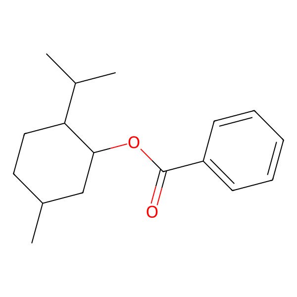 2D Structure of Cyclohexanol, 5-methyl-2-(1-methylethyl)-, 1-benzoate, (1R,2S,5R)-rel-
