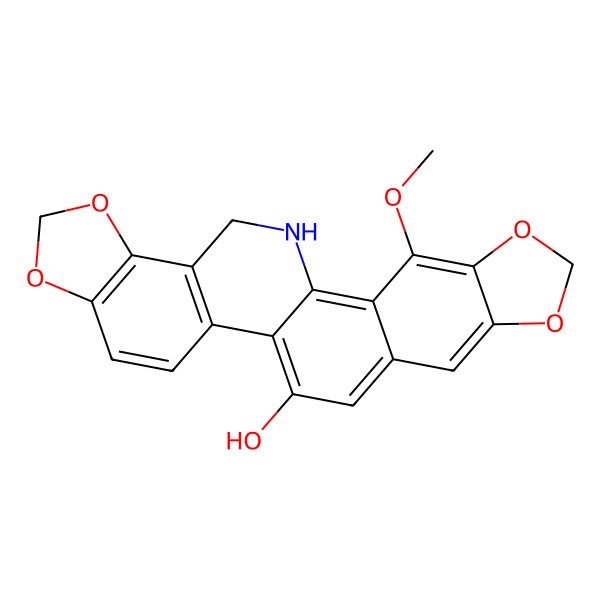 2D Structure of 3-Methoxy-5,7,18,20-tetraoxa-24-azahexacyclo[11.11.0.02,10.04,8.014,22.017,21]tetracosa-1,3,8,10,12,14(22),15,17(21)-octaen-12-ol