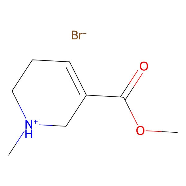 2D Structure of Methyl 1-methyl-1,2,3,6-tetrahydropyridin-1-ium-5-carboxylate bromide