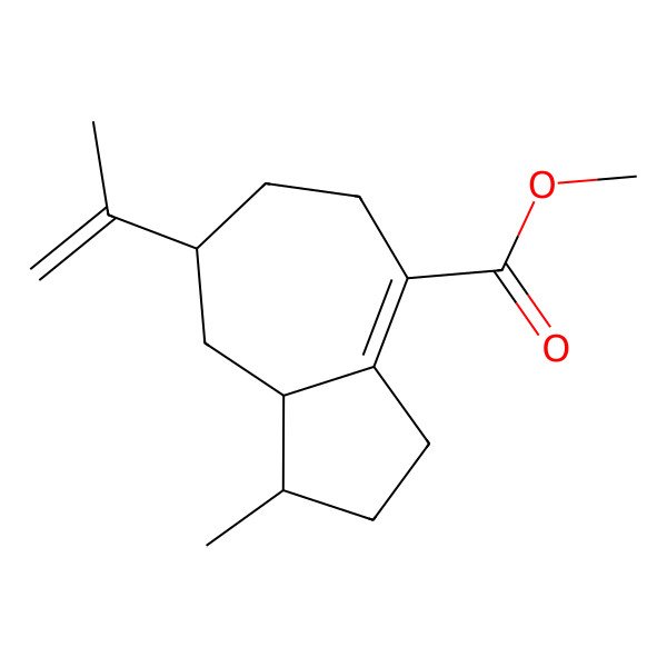 2D Structure of Methyl 1-methyl-7-prop-1-en-2-yl-1,2,3,5,6,7,8,8a-octahydroazulene-4-carboxylate