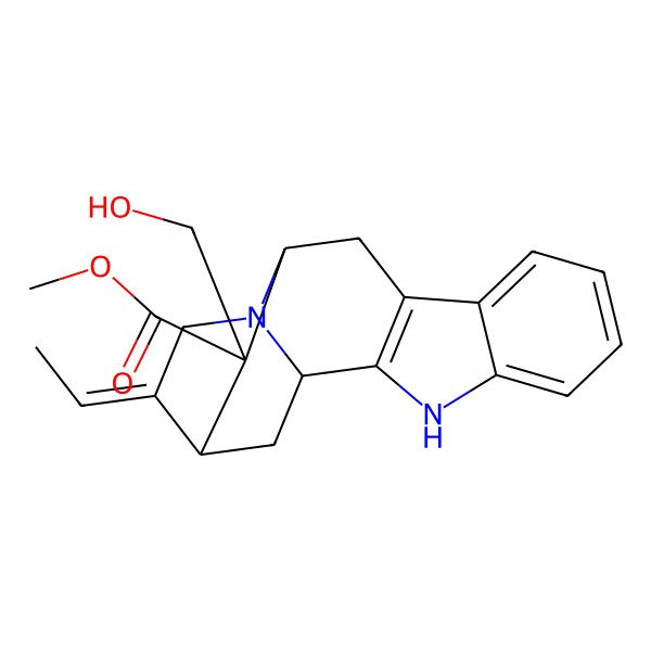 2D Structure of Methyl 17-hydroxysarpagan-16-carboxylate, (16R)-