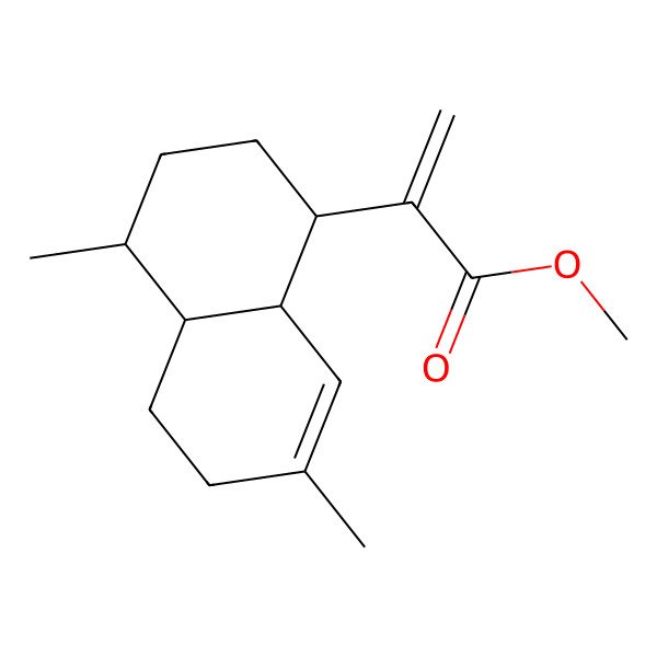 2D Structure of methyl 2-[(1R,4R,4aS,8aR)-4,7-dimethyl-1,2,3,4,4a,5,6,8a-octahydronaphthalen-1-yl]prop-2-enoate