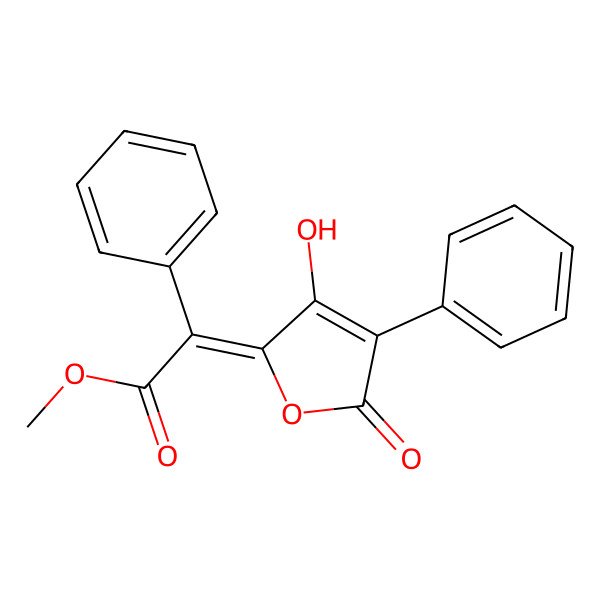 2D Structure of Methyl 2-(3,5-dioxo-4-phenyl-2-furylidene)-2-phenylacetate