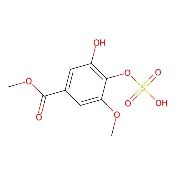 2D Structure of Methyl 3-hydroxy-5-methoxy-4-sulfooxybenzoate