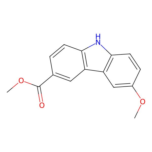 2D Structure of methyl 6-methoxy-9H-carbazole-3-carboxylate