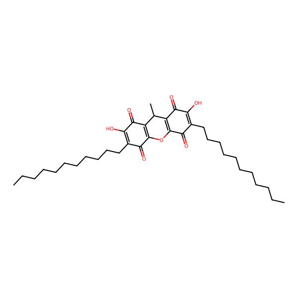 2D Structure of 2,7-dihydroxy-9-methyl-3,6-di(undecyl)-9H-xanthene-1,4,5,8-tetrone
