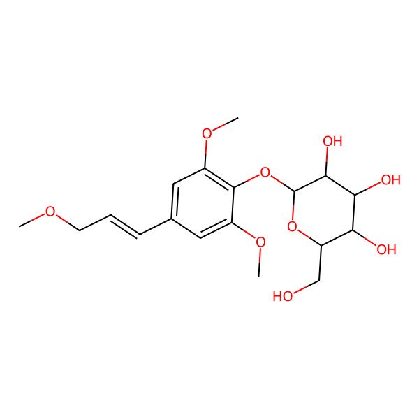 2D Structure of 2,6-Dimethoxy-4-((1E)-3-methoxy-1-propen-1-yl)phenyl beta-D-glucopyranoside