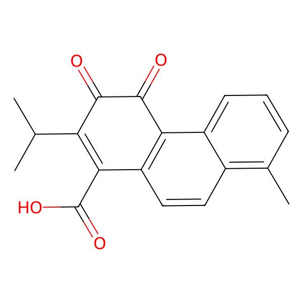 2D Structure of 8-Methyl-3,4-dioxo-2-propan-2-ylphenanthrene-1-carboxylic acid