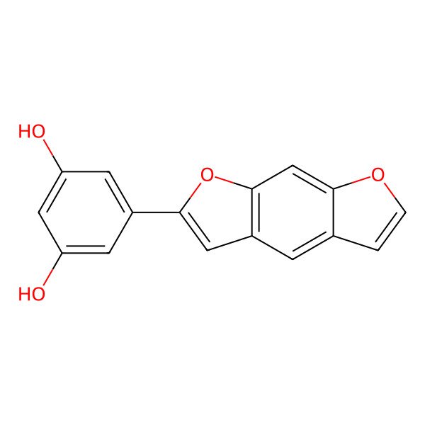 2D Structure of 5-Furo[3,2-f][1]benzofuran-2-ylbenzene-1,3-diol