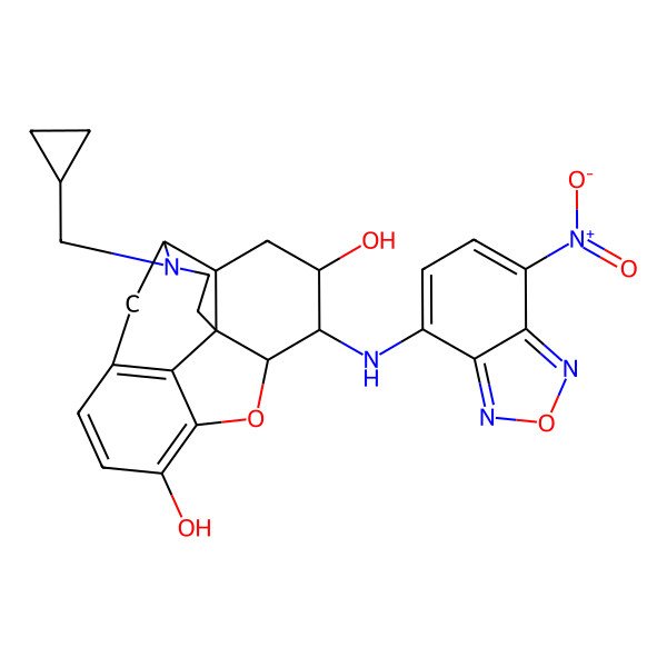 2D Structure of Morphinan-4,5-epoxy-3,6-di-ol, 6-[7-nitrobenzofurazan-4-yl]amino-