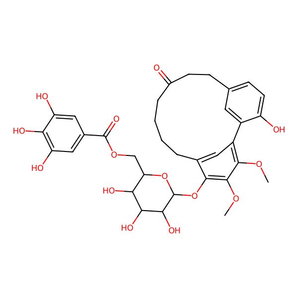 2D Structure of Myricanone 5-O-(6'-O-galloyl)-glucoside