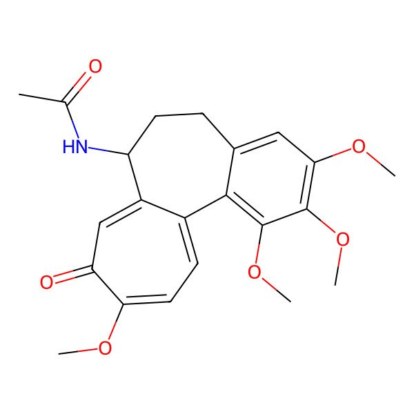 2D Structure of N-(1,2,3,10-Tetramethoxy-9-oxo-5,6,7,9-tetrahydrobenzo[a]heptalen-7-yl)acetamide