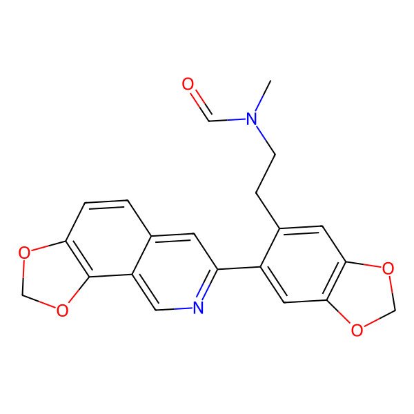 2D Structure of N-[2-[6-([1,3]dioxolo[4,5-h]isoquinolin-7-yl)-1,3-benzodioxol-5-yl]ethyl]-N-methylformamide