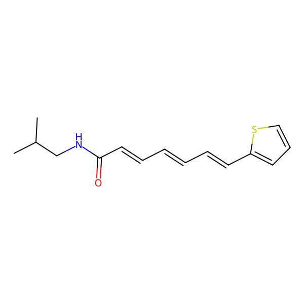 2D Structure of N-(2-methylpropyl)-7-thiophen-2-ylhepta-2,4,6-trienamide