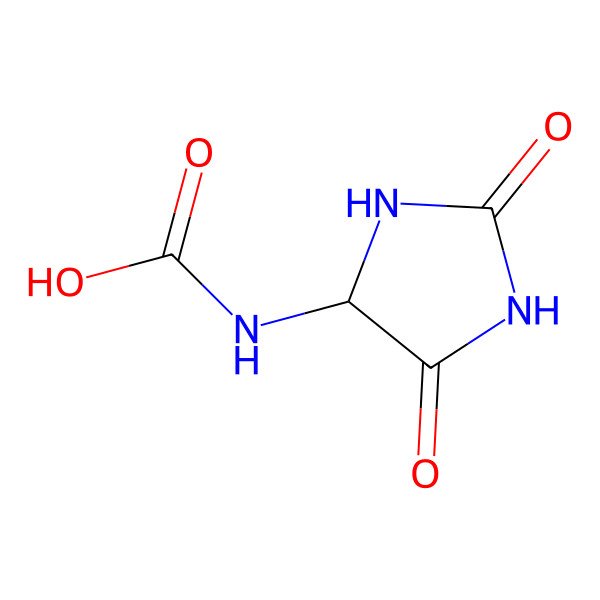 2D Structure of N-(2,5-Dioxo-4-imidazolidinyl)carbamic acid 2D Structure of N-(2,5-Dioxo-4-imidazolidinyl)carbamic acid