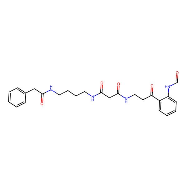 2D Structure of N'-[3-(2-formamidophenyl)-3-oxopropyl]-N-[4-[(2-phenylacetyl)amino]butyl]propanediamide