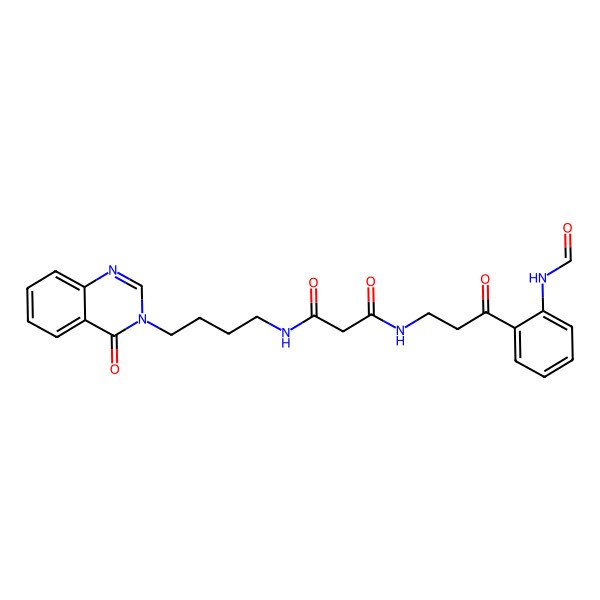 2D Structure of N'-[3-(2-formamidophenyl)-3-oxopropyl]-N-[4-(4-oxoquinazolin-3-yl)butyl]propanediamide