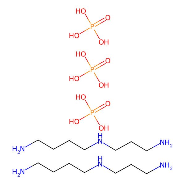 2D Structure of N1-(3-aminopropyl)butane-1,4-diamine sesquiphosphate