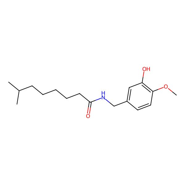 2D Structure of N-[(3-hydroxy-4-methoxyphenyl)methyl]-7-methyloctanamide