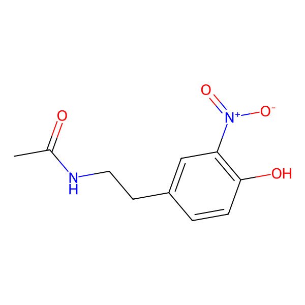 2D Structure of N-(4-hydroxy-3-nitrophenylethyl)acetamide