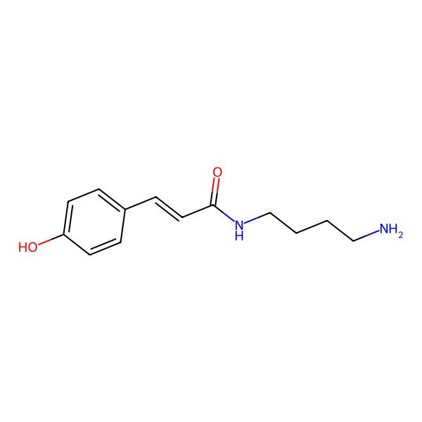 2D Structure of N-(4-aminobutyl)-3-(4-hydroxyphenyl)prop-2-enamide