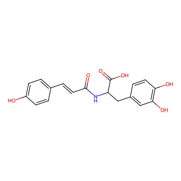 2D Structure of N-Coumaroyl-3-hydroxytyrosine 2D Structure of N-Coumaroyl-3-hydroxytyrosine