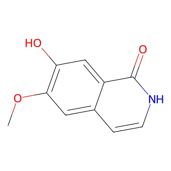 2D Structure of 7-hydroxy-6-methoxy-2H-isoquinolin-1-one