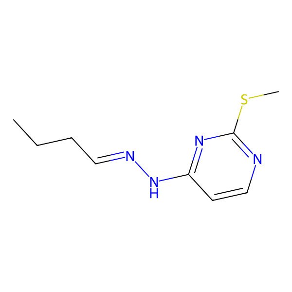 2D Structure of N-[(E)-butylideneamino]-2-methylsulfanylpyrimidin-4-amine