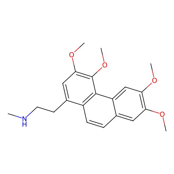 2D Structure of N-methyl-2-(3,4,6,7-tetramethoxyphenanthren-1-yl)ethanamine