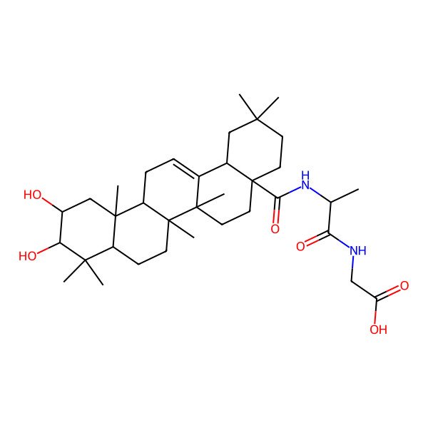 2D Structure of N'-[N-(2a,3b-Dihydroxy-12-oleanen-28-oyl)-L-alanyl]-glycine