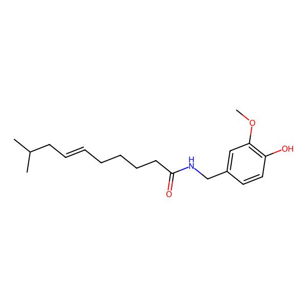 2D Structure of N-Vanillyl-9-methyl-6-decenamide