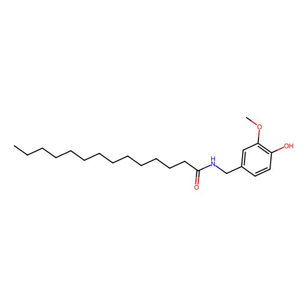 2D Structure of N-vanillylmyristamide