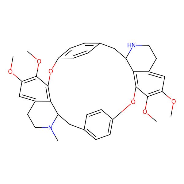 2D Structure of (11R,26R)-4,5,19,20-tetramethoxy-10-methyl-2,17-dioxa-10,25-diazaheptacyclo[26.2.2.213,16.13,7.118,22.011,36.026,33]hexatriaconta-1(31),3(36),4,6,13,15,18(33),19,21,28(32),29,34-dodecaene