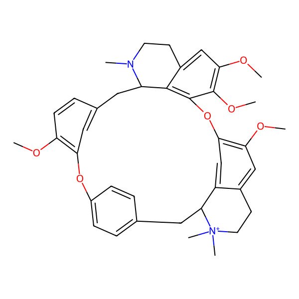 2D Structure of (1S,14R)-9,20,21,25-tetramethoxy-15,30,30-trimethyl-7,23-dioxa-15-aza-30-azoniaheptacyclo[22.6.2.23,6.18,12.114,18.027,31.022,33]hexatriaconta-3(36),4,6(35),8,10,12(34),18,20,22(33),24,26,31-dodecaene